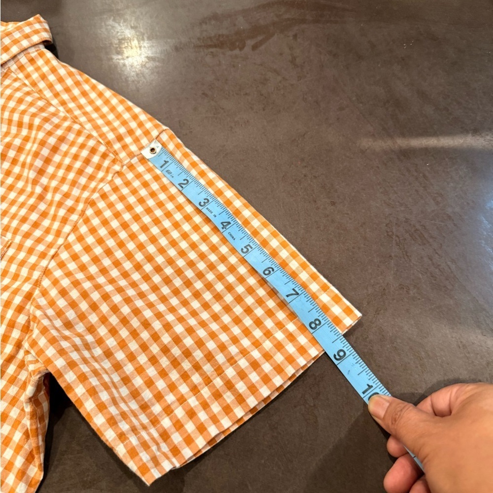 Columbia Men's Orange Plaid Casual Shirt - Picture 8 of 8